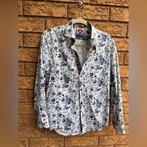 • Jermyn & Bond Floral Print Cotton Modern Fit‎ Button Down Shirt